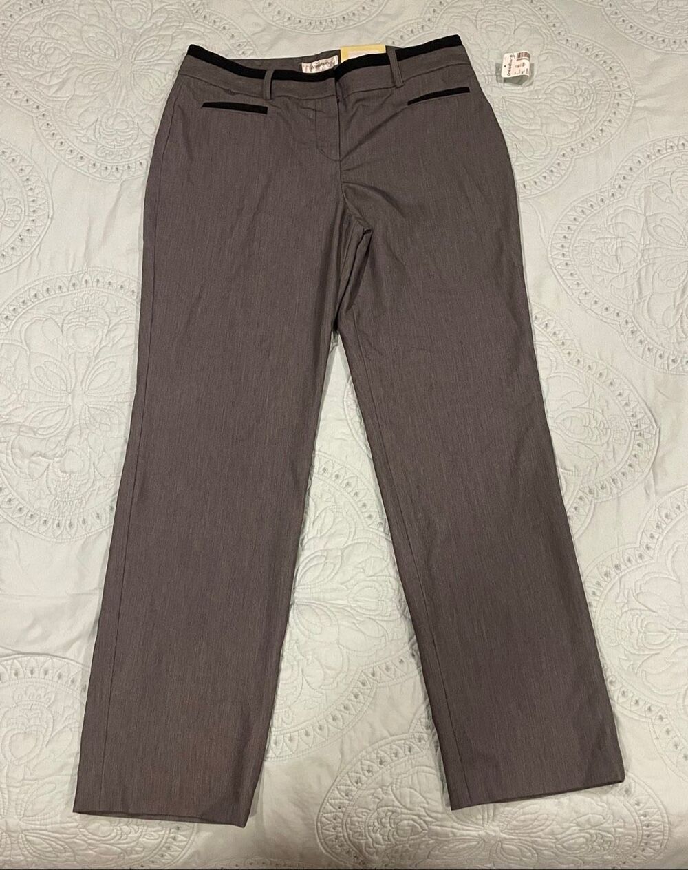 Dress Barn Woodland Gray Slim Leg Dress Pants 10 New